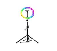 Anello luminoso led multicolor treppiede 33cm supporto cellulare selfie video