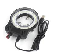 Anello luminoso LED regolabile per microscopio stereo & fotocamera, con adattatore di alimentazione 0-100% regolare USB DC 5V (Black No Adapter)