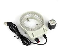 Anello luminoso LED regolabile USB per microscopio stereo e fotocamera, con adattatore di alimentazione DC 5V (White with Adapter)
