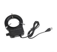 Anello luminoso LED USB regolabile per microscopio, illuminatore 72/144 LED con controllo della luminosità, sorgente luminosa bianca per fotocamere monoculari stereo (72 LED)