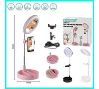 ANELLO LUMINOSO LUCE A LED DIMMERABILE SUPPORTO SMARTPHONE PER SELFIE VIDEO FOTO [EEK: A+]