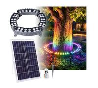 Anello Luminoso Per Albero A LED Solare, Telecomando RGB Per Paesaggio | Controller Remoto, Resistente All'acqua IP65, Alluminio E Vetro Temperato, Giuntabile, Resistente Al Gelo,Al Calore(4Packs)