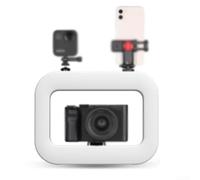 Anello luminoso portatile a LED da 6600 mAh: luce regolabile per selfie con treppiede estensibile, supporto per telefono, riunioni zoom, videoconferenza, design compatto da viaggio