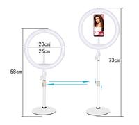 Anello luminoso professionale da 10 pollici per selfie, altezza personalizzabile e modalità di illuminazione regolabili, illuminazione più morbida,