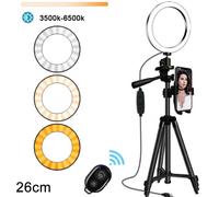 Anello luminoso professionale dimmerabile, con treppiede estensibile per live streaming, trucco e YouTube.