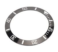 Anello lunetta per orologio, scala trasparente, diametro 40 mm, anello lunetta in ceramica, evita graffi per orologiai, Carattere bianco, Dorso nero, Minimalista