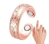 Anello Magnetico - Gioiello In Rame Donna | Anello Rame Magnetico | Accessorio Vintage Elegante Per Matrimoni Uomini Adulti Occasioni Speciali | Moda Raffinata Rames Rosso Di Pruno