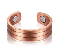 Anello Magnetico in Rame Massiccio Anello Regolabile Elegante da Dito Anelli in Metallo per Regalo Gioielli Donne e Uomini Compleanno Coppia Amicizia(Rustico)