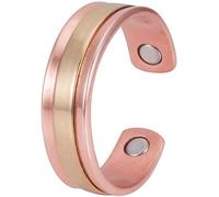 Anello magnetico in rame Wollet 2020, misura regolabile per artrite per donne e uomini, anello di terapia magnetica con forti magneti guarigione anello in rame (CPR-0130R, 57,5 mm)