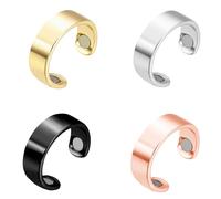 Anello Magnetico Terapeutico per Drenaggio Linfatico 4 Pezzi Anelli per Dimagrire Anello Magnetico Dimagrante Perdita di Peso Anello Aperto per Uomo Donna Set di Anelli in Oro Rosa Nero Argento Oro