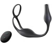 Anello massaggiante in silicone con telecomando e interfaccia USB, nero