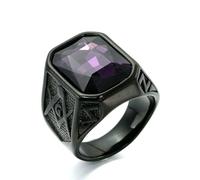 Anello massonico in titanio in acciaio inossidabile per uomo con pietra preziosa multicolore intarsiata fascia simbolo della società segreta gioielli regalo
