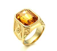 Anello massonico in titanio in acciaio inossidabile per uomo con pietra preziosa multicolore intarsiata fascia simbolo della società segreta gioielli regalo