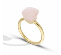 Anello modello Nudo In Oro Giallo 18 Carati con Pietra Rosa da Donna