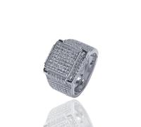 Anello moissanita Gold Square 14K, celebra i successi, il dono impressionante per le pietre miliari degli uomini