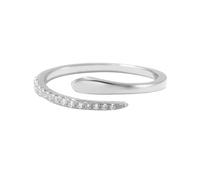 Anello Moissanite, anello di fidanzamento da donna, in oro bianco 9 K/14 carati, regolabile, alla moda, elegante, da donna, 10 (15,9), Moissanite