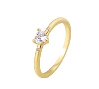 Anello Moissanite Donna Eternity, Anelli Vintage Donna a Forma di Cuore Oro Giallo 14K con Moissanite Taglia 15