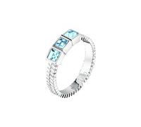 Morellato Anello Donna in Acciaio, Cristalli, Azzurro, Collezione GIOIA, Idee Regalo Fidanzata