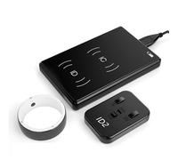 Anello multifunzione R5, 6 carte RFID integrate e 2 pietre sanitarie, anello intelligente con replicatore RFID CDS, lettore IC/ID/NFC controller, anelli intelligenti per telefono NFC, compatibile con