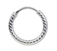 Anello naso manicotto diamante 10 mm 22 g (0,6 mm) argento sterling 925 corpo...