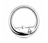 Anello Naso Setto Luna 8mm Acciaio 316L 16g (1,2mm) Anello Segmento...