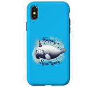 Anello nel nuovo anno con il nostro lamantino "Happy New Years" Custodia per iPhone X/XS