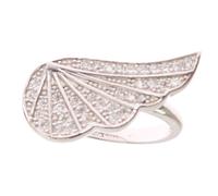 Anello NIALAYA autentico donna ala zirconi trasparenti argento 925 s. US6,5 /...