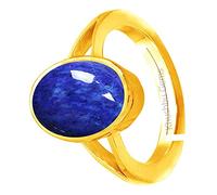 Anello non riscaldato certificato 9,25 Ratti 8,55 carati A+qualità lapislazzuli naturale Lajward pietra preziosa anello per donne e uomini S-B0BLWH3FMRNAM, Small, Gemma