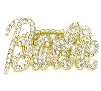 Anello Nuovo Cristallo Strass Elasticizzato Fascia Alto Moda Barbie Stile