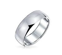 Anello Nuziale A Cupola In Argento Sterling .925 Semplice Tradizionale Unisex Per Coppie Per Donne Uomini 6MM Comfort Fit