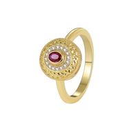 Anello Nuziale Donna, Anello Donna San Valentino Alone Oro Giallo 14K con Rosso Ovale Ruby Creato Taglia 11