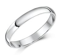 Anello Nuziale Extra Pesante In Oro Bianco 9ct Forma D 3mm-7mm