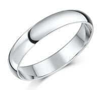 Anello Nuziale Extra Pesante In Oro Bianco 9ct Forma D 3mm-7mm