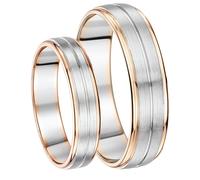 Anello Nuziale His & Hers in Palladium 5&6mm e Oro Rosa 9ct