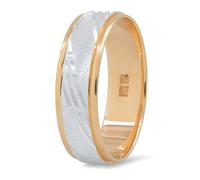 Anello Nuziale In Oro 14K Bianco Giallo Comfort Fit 6MM Taglio Laser Unisex 5-13