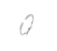 Anello nuziale in oro bianco 14 carati moissanite bianco fede nuziale fede nuziale con pietre intarsiate, misura 60 (19,1)
