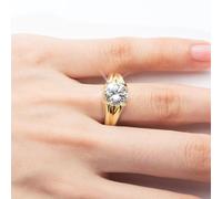 Anello nuziale per in moissanite da 3 argentato 925 oro 14K, unisex, , di tendenza, , casual, vintage, qualità, , versatile, per appuntamenti quotidiani partecipare a di matrimonio, di fidanzamento