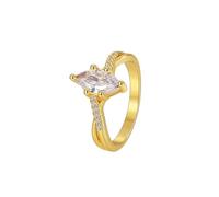 Anello Oro Giallo 750, Anello con La Pietra Moissanite Attraverso Oro 18 Carati per Moglie Madre Amica Misura 13