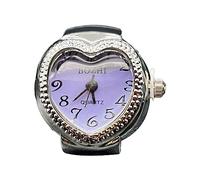 Anello orologio a forma di cuore vintage punk elastico quarzo dito donna uomo hip hop coppia anello gioielli orologi donna orologio donna, Viola