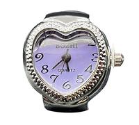 Anello orologio reale per raccontare l'ora Anello orologio orologio vintage Anello tondo grosso Anello regolabile in argento Gioielli per orologi di Locandina Del Signore Degli (Purple, One Size)