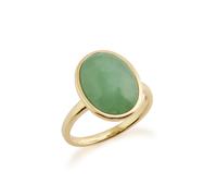 Anello Ovale In Giada In Oro Giallo 9 Carati