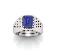 Anello Panchdhatu da 6,00 carati non riscaldato non trattato qualità A+ zaffiro blu naturale Neelam gemma Panchdhatu per donne e uomini (certificato lab) -B0CW3LNYMRNAMZ