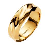Anello Pandora A Fascia Larghezza 0 Per Donne Ondulato Color Oro 163886C0
