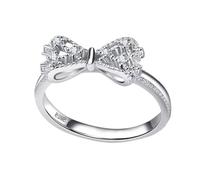 Anello Papillon,Anello a nastro, Anelli di promessa in argento con zirconia cubica, Pave anello di fidanzamento, Anelli impilabili Bow Finger per San , Consulta la descrizione, Rame bianco