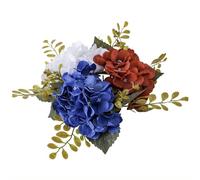 Anello patriottico con ortensia, ghirlanda di fiori artificiali, in rosso, bianco, blu, diametro 25 cm, per candele profumate e bottiglie 4 luglio, decorazione per casa, Memorial & Veterans Day