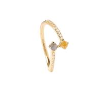 anello PDPAOLA juno villa anello con pietre placcato in oro 18k ORO 52 400279