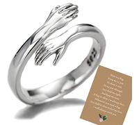Anello per abbraccio, in argento sterling 925, per donne e ragazze, vieni al mio braccio abbraccio, anello aperto in argento sterling 925, 925