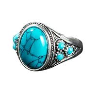 Anello per Anelli di Regalo creativo Etnico Vento Retro Imitazione Turchese Coppia Anelli Uomini e Donne Anello Gioielli Anelli per Non Penetranti (Gold-a, One Size)
