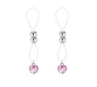 Anello per capezzolo non penetrante con cuore rosa per donne cristallo rosa capezzolo cappio falso gioielli San Valentino festa della mamma catene per il corpo regolabili gioielli per capezzoli