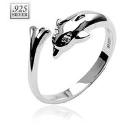 Anello Per Dito Con Gemme CZ In Argento Sterlingo (Marcato) - Regolabile